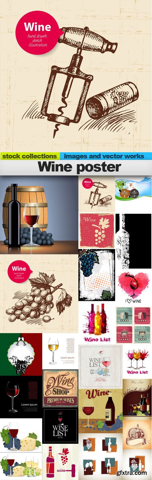 Wine poster,25 x EPS