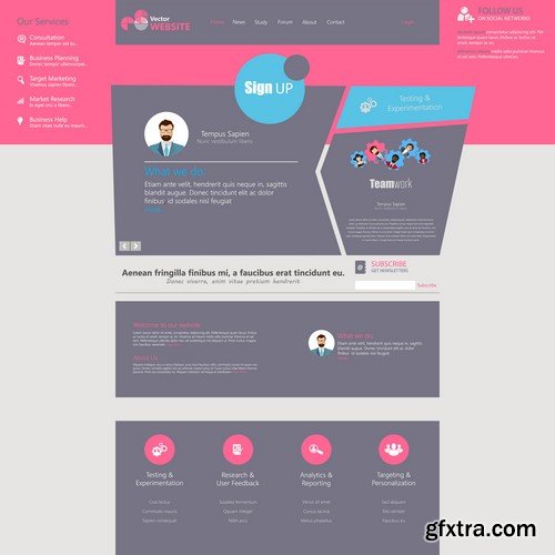 Stock Vectors - Website template 18, 25xEPS