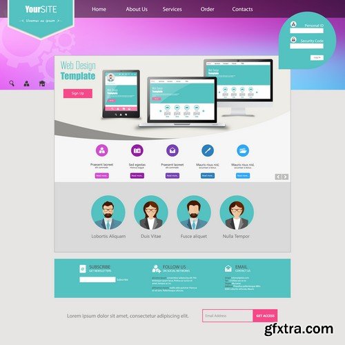 Stock Vectors - Website template 18, 25xEPS