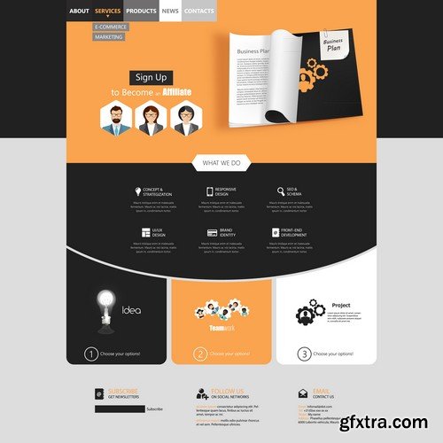 Stock Vectors - Website template 18, 25xEPS