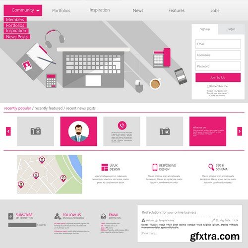 Stock Vectors - Website template 18, 25xEPS