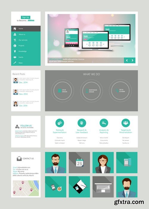 Stock Vectors - Website template 18, 25xEPS