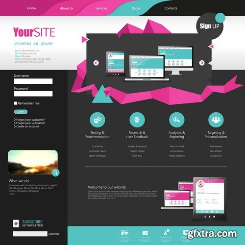 Stock Vectors - Website template 18, 25xEPS