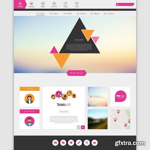 Stock Vectors - Website template 18, 25xEPS