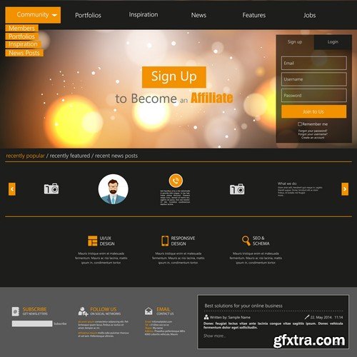 Stock Vectors - Website template 18, 25xEPS