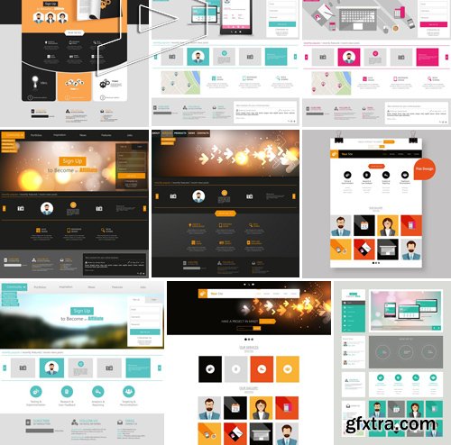 Stock Vectors - Website template 18, 25xEPS