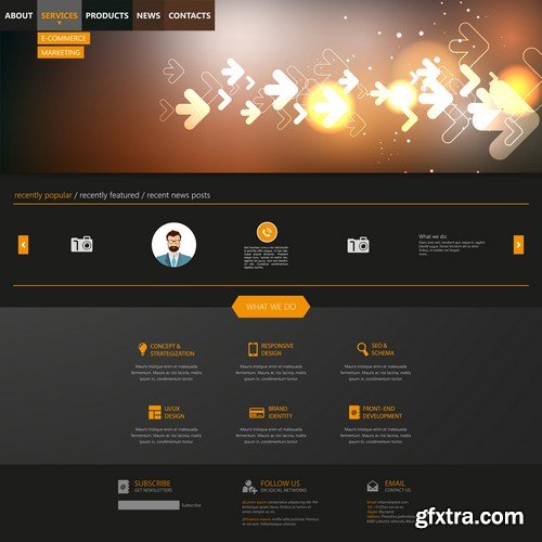 Stock Vectors - Website template 18, 25xEPS