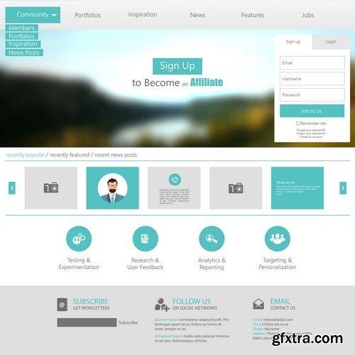 Stock Vectors - Website template 18, 25xEPS