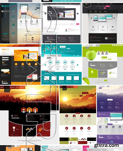 Stock Vectors - Website template 18, 25xEPS