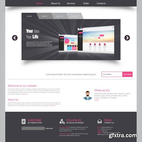 Stock Vectors - Website template 18, 25xEPS