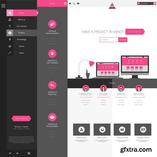 Stock Vectors - Website template 18, 25xEPS