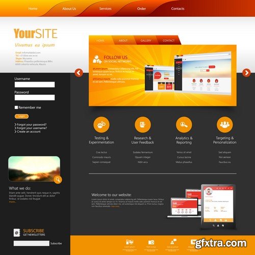 Stock Vectors - Website template 18, 25xEPS