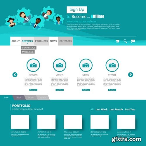 Stock Vectors - Website template 18, 25xEPS