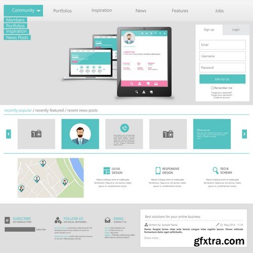 Stock Vectors - Website template 18, 25xEPS