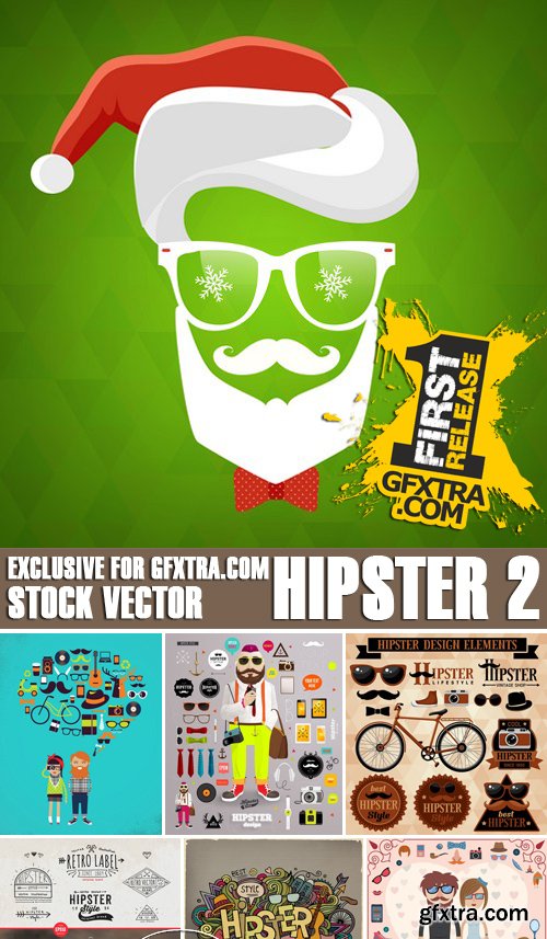 Stock Vectors - Hipster 2, 25xEPS