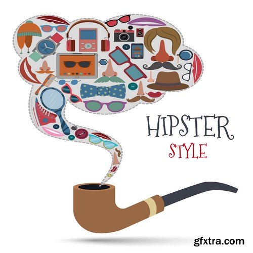 Stock Vectors - Hipster 2, 25xEPS