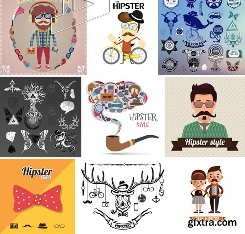 Stock Vectors - Hipster 2, 25xEPS