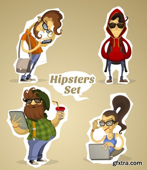 Stock Vectors - Hipster 2, 25xEPS