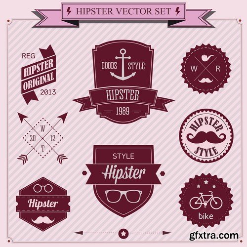 Stock Vectors - Hipster 2, 25xEPS