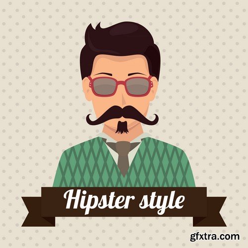 Stock Vectors - Hipster 2, 25xEPS