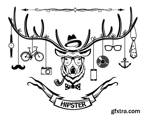 Stock Vectors - Hipster 2, 25xEPS