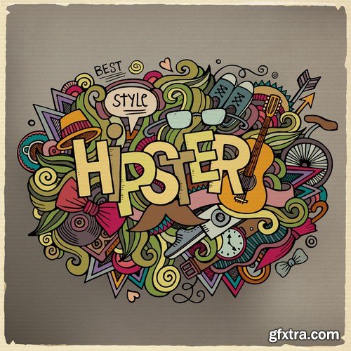 Stock Vectors - Hipster 2, 25xEPS