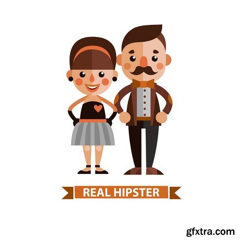 Stock Vectors - Hipster 2, 25xEPS