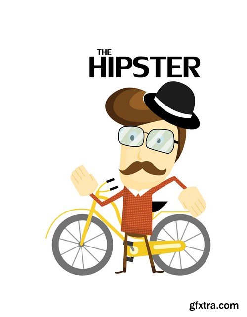 Stock Vectors - Hipster 2, 25xEPS