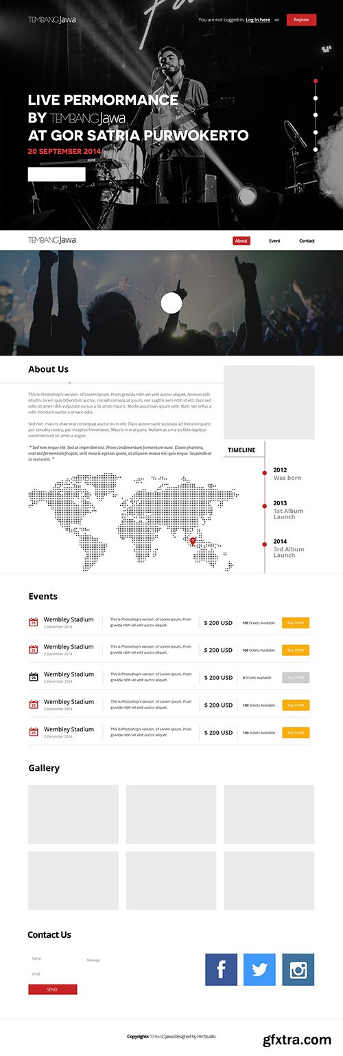 PSD Web Template - Band Website