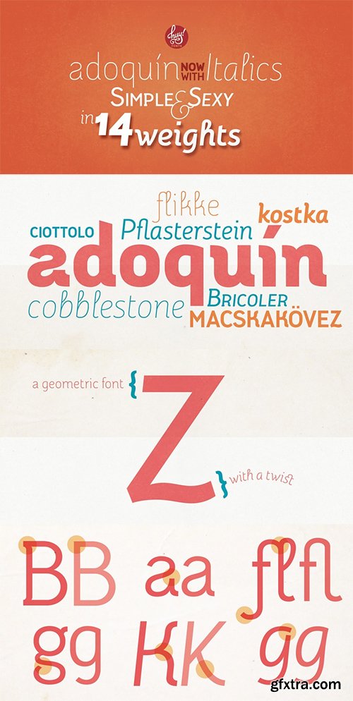 Adoquin Font Family - 14 Font $140