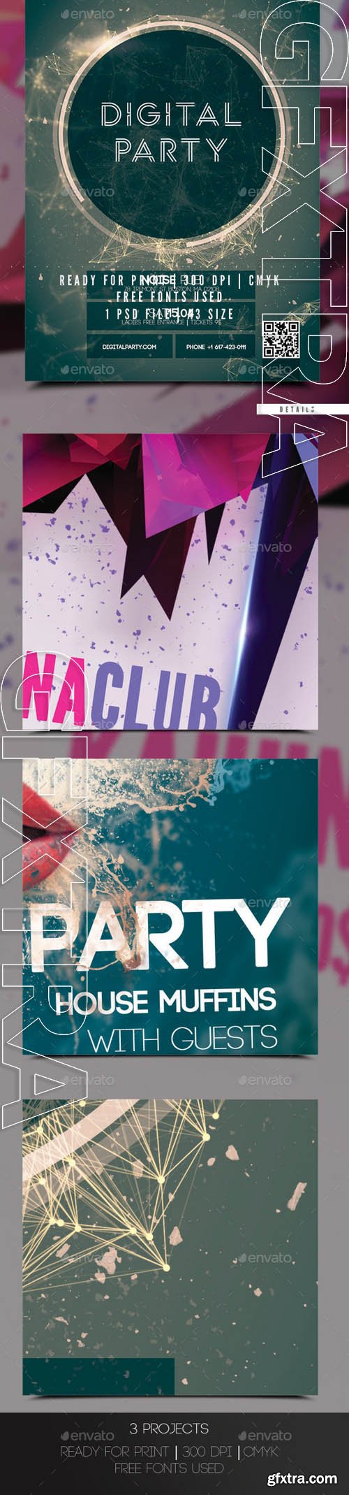 Electro Party Flyer Bundle - Graphicriver 9113021