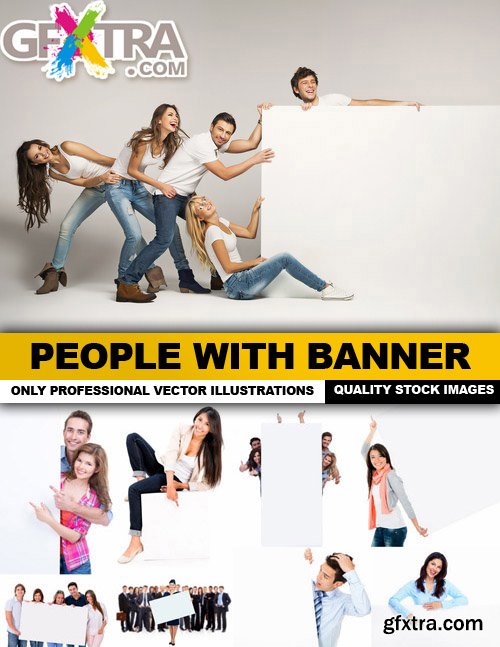 People With Banner - 25 HQ Images