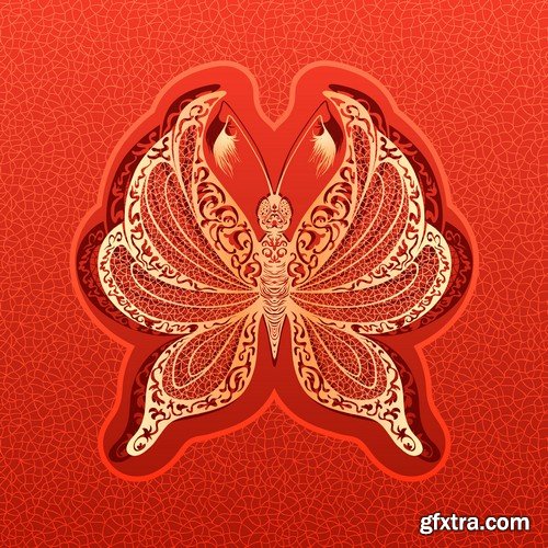 Stock Vectors - Butterfly 4, 25xEPS