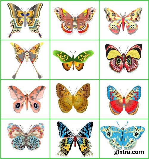 Stock Vectors - Butterfly 4, 25xEPS