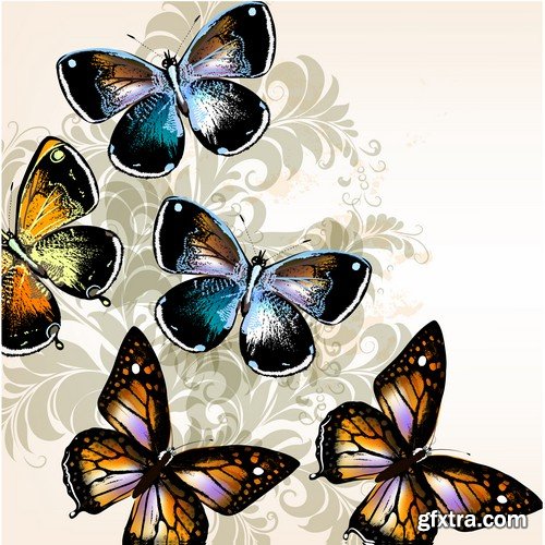 Stock Vectors - Butterfly 4, 25xEPS