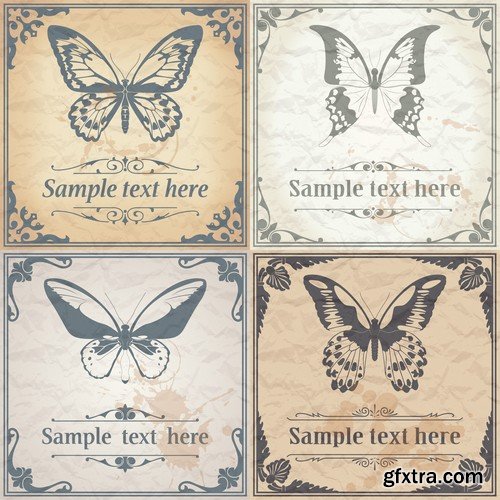 Stock Vectors - Butterfly 4, 25xEPS