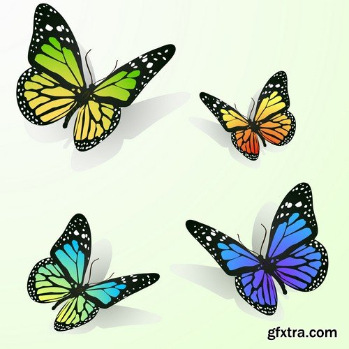 Stock Vectors - Butterfly 4, 25xEPS