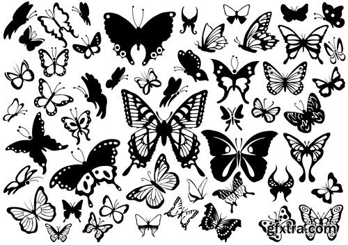 Stock Vectors - Butterfly 4, 25xEPS