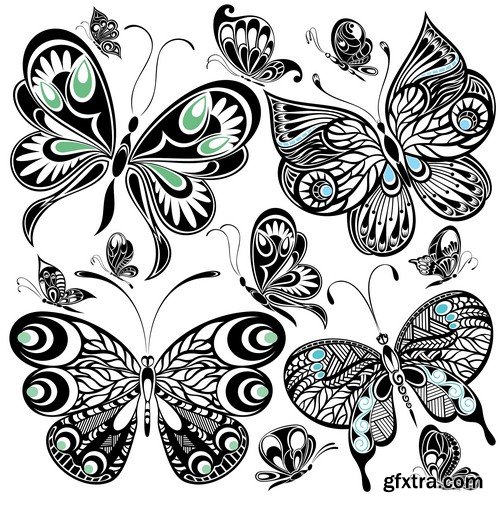 Stock Vectors - Butterfly 4, 25xEPS