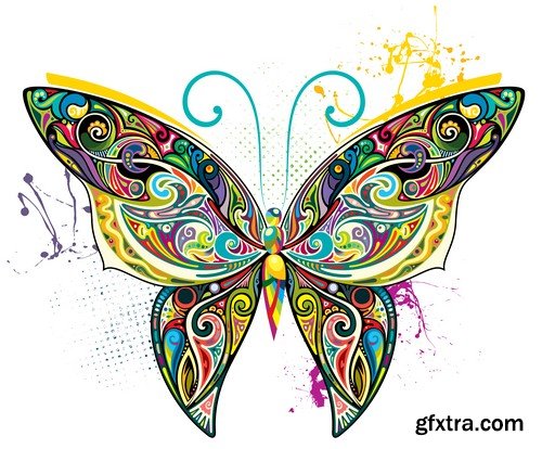 Stock Vectors - Butterfly 4, 25xEPS