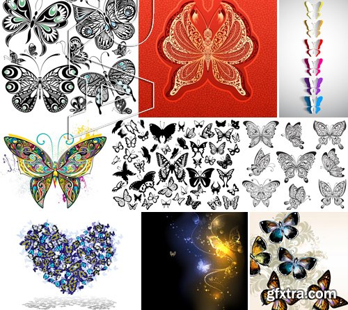 Stock Vectors - Butterfly 4, 25xEPS