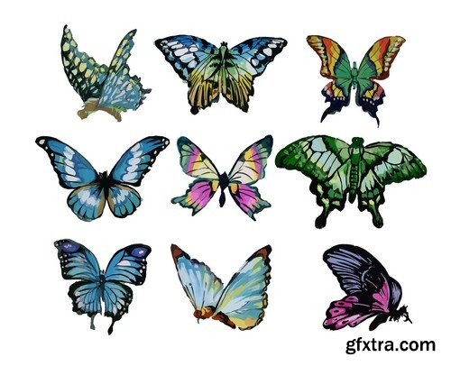 Stock Vectors - Butterfly 4, 25xEPS