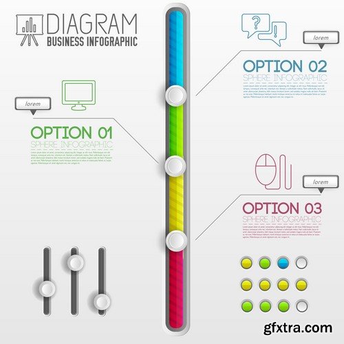 Stock Vectors - 3D Infographic Chart 8, 25xEPS