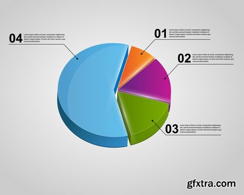 Stock Vectors - 3D Infographic Chart 8, 25xEPS