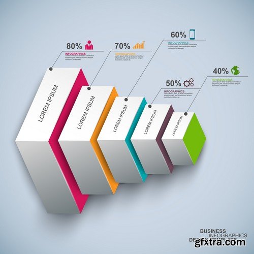 Stock Vectors - 3D Infographic Chart 8, 25xEPS