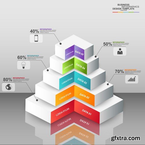 Stock Vectors - 3D Infographic Chart 8, 25xEPS