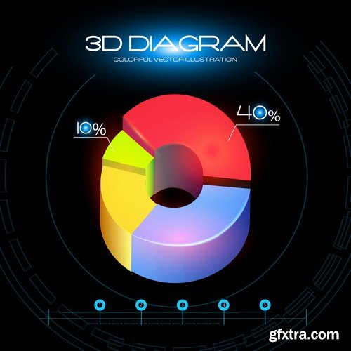 Stock Vectors - 3D Infographic Chart 8, 25xEPS