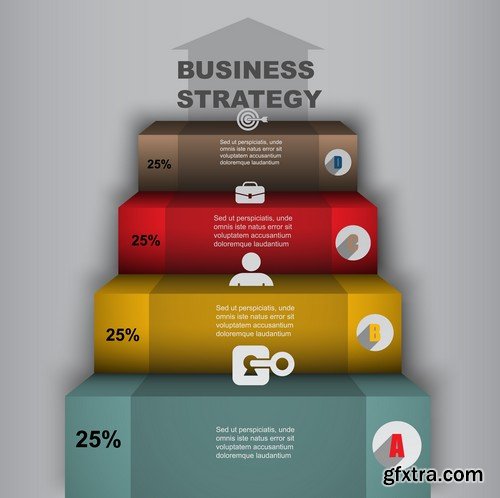 Stock Vectors - 3D Infographic Chart 8, 25xEPS