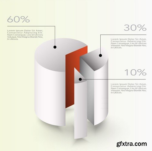 Stock Vectors - 3D Infographic Chart 8, 25xEPS