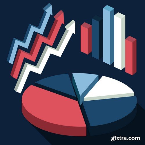 Stock Vectors - 3D Infographic Chart 8, 25xEPS